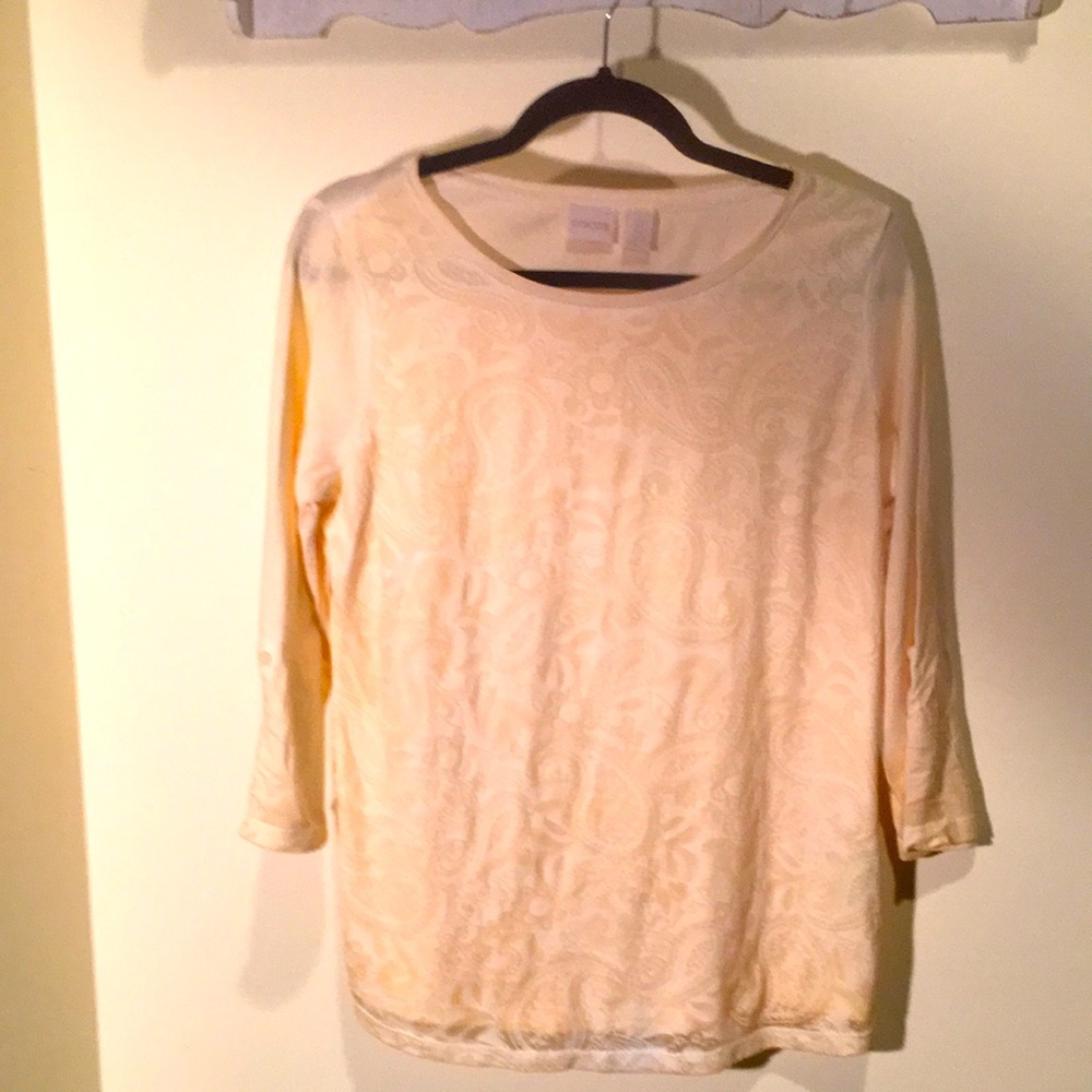 Chico’s Yellow three-quarter length sleeve T-shirt